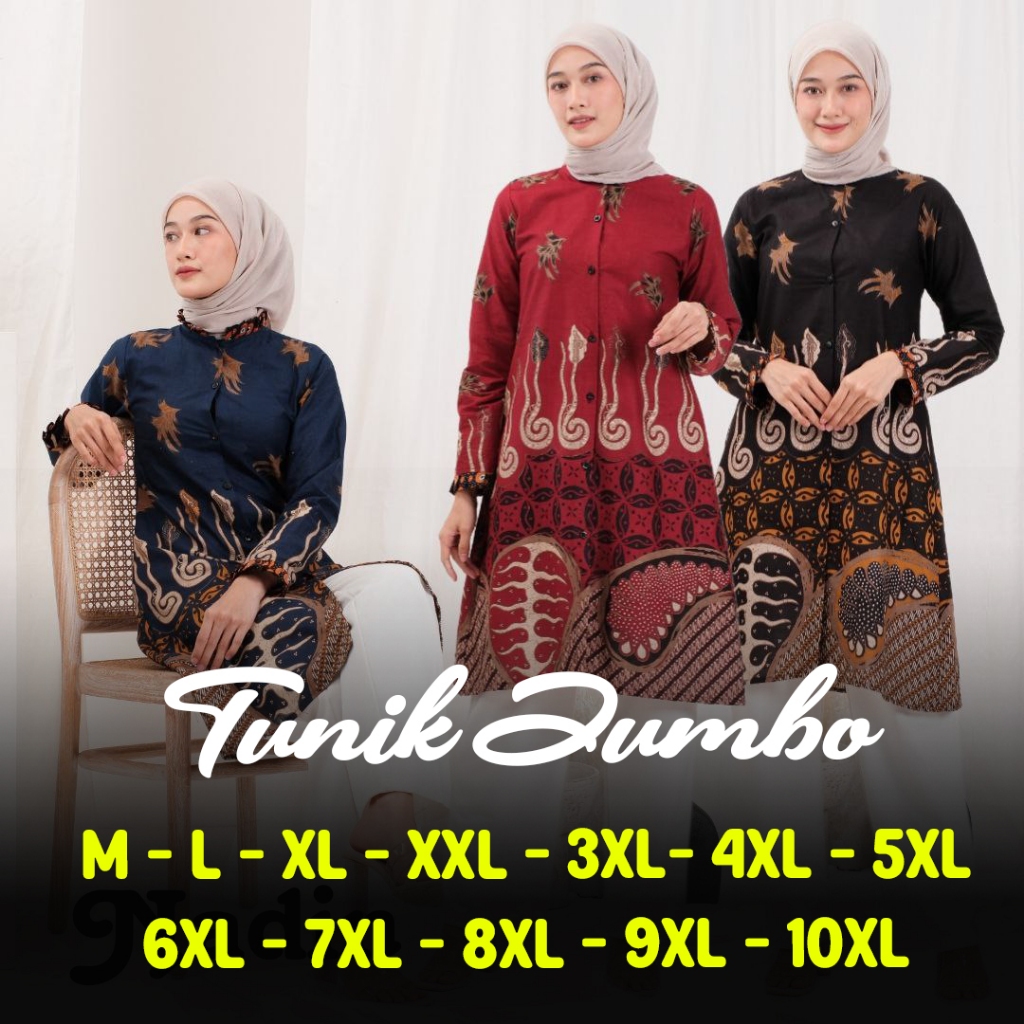 TUNIK BATIK - TUNIK JUMBO - TUNIK BATIK WANITA MODERN - TUNIC BATIK WANITA - TUNIK BATIK WANITA LENG