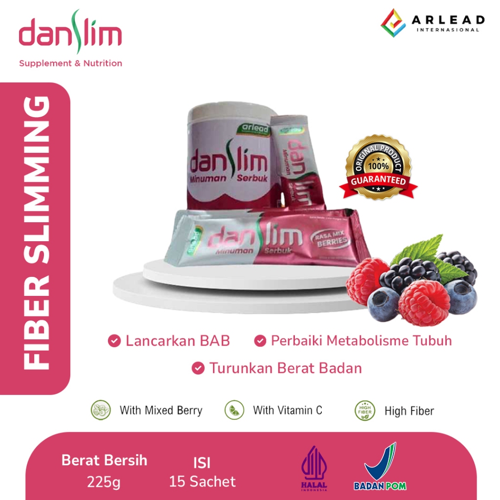 DanslimFiber Slimming 1 kotak isi 15 Sachet - BPOM - Distributor Resmi Danslim