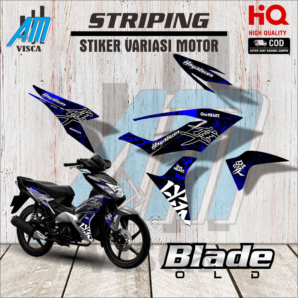 Striping Blade Old Karbu Stiker Variasi Motor Blade Old 110 Motif Desain Hayabusa