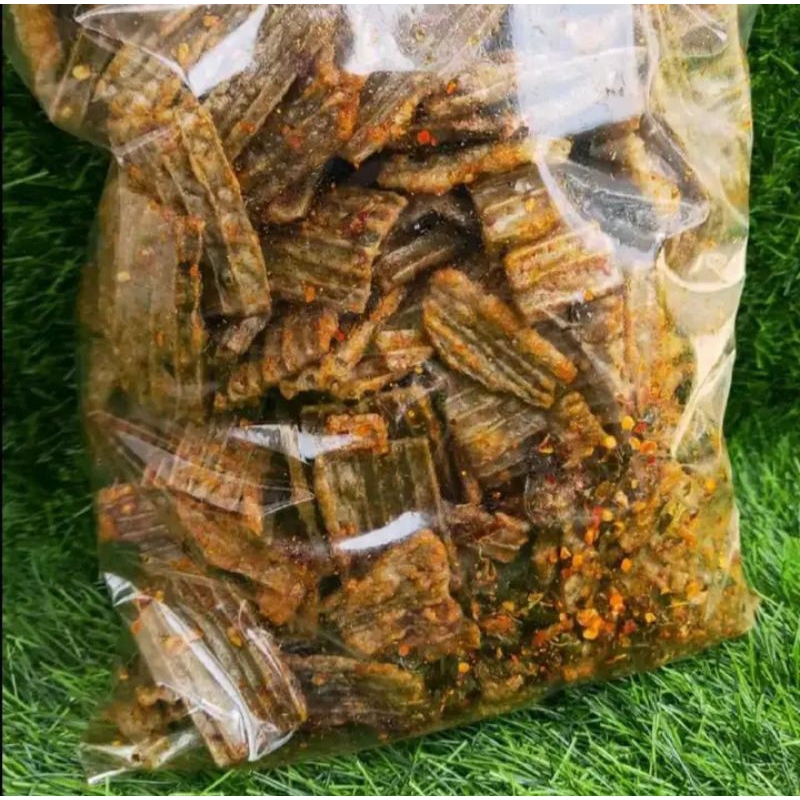 

Kerupuk jengkol pedas extra daun jeruk 1 kg cemilan instan