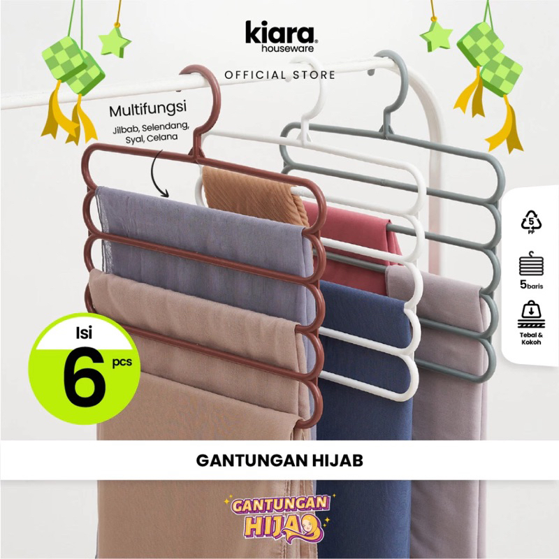 GANTUNGAN JILBAB SUSUN HANGER KERUDUNG GANTUNG 6 PCS