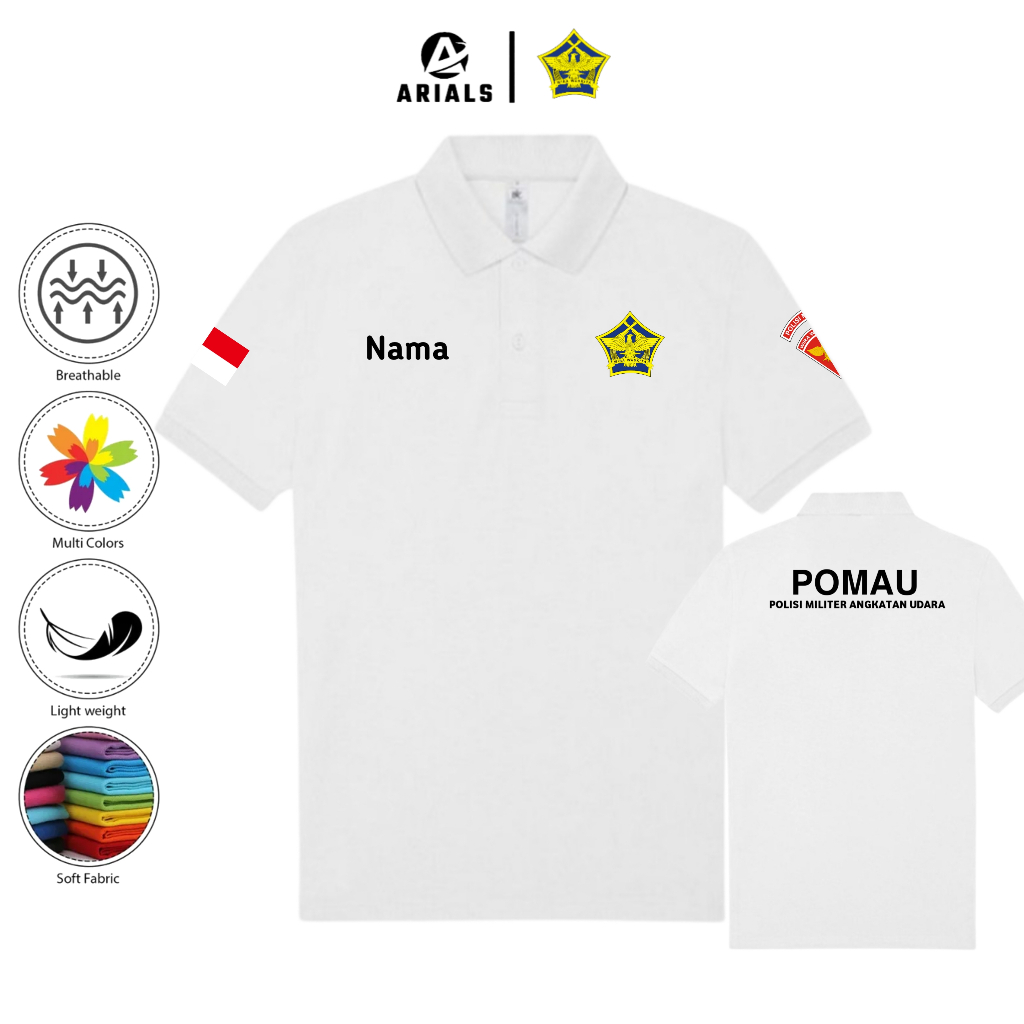 Arials Polo shirt Baju Kaos Kerah POMAU Polisi Militer Angkatan Udara