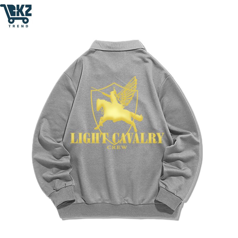 NEWW JAKET HALFZIP  OWEN KNIGHT LIGHT CAVALARY CREW WIND BREAKER MANHWA OUTFIT