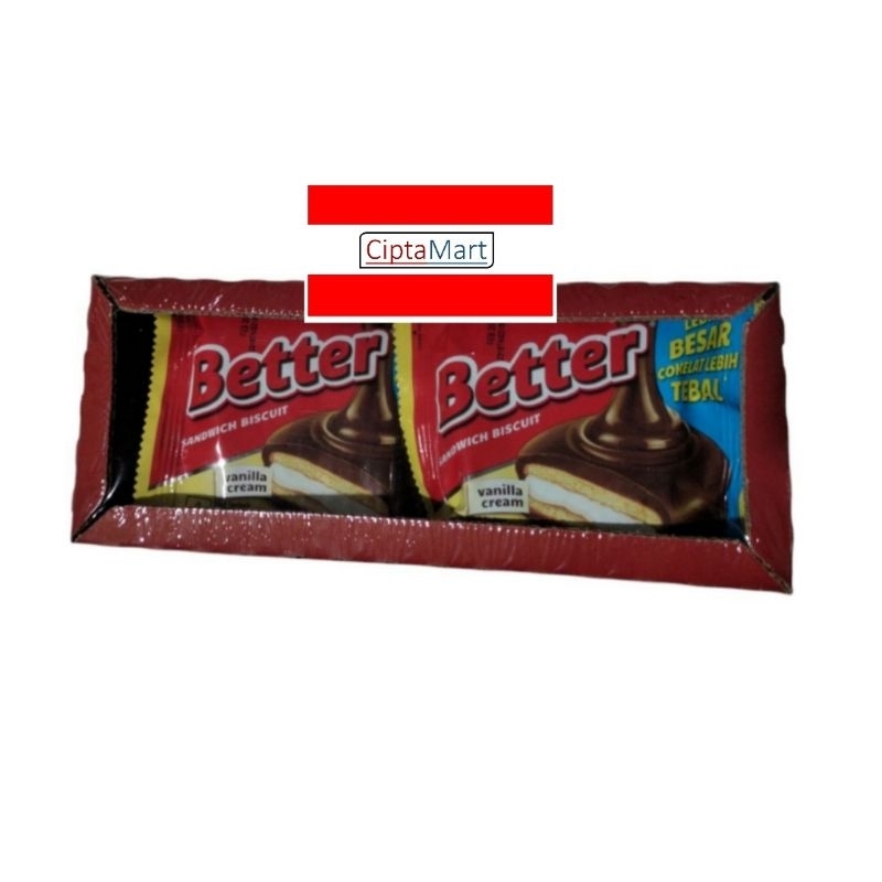 

Better Sandwich Biscuit Cokelat sachet 10 x 27gr