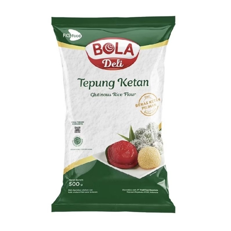 

Tepung Beras Ketan Bola Deli Kemasan 500gr