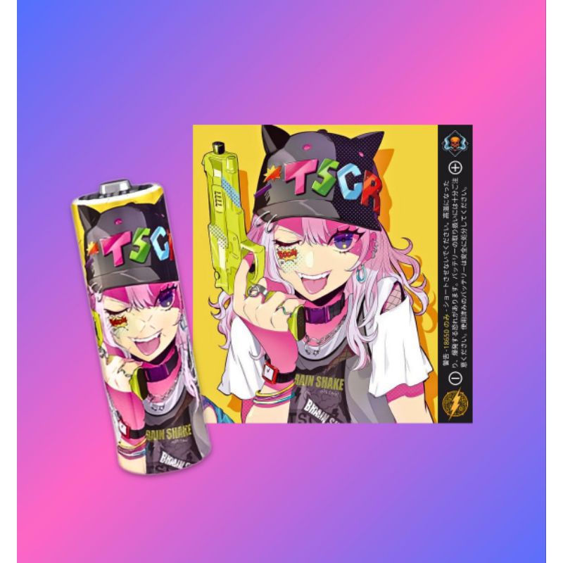 

FAMSTORE - Pelindung Baterai - Stikerskin Wrap Baterai 18650 Motif Waifu series Hologram Full Motif Desain Dan Anti Gores