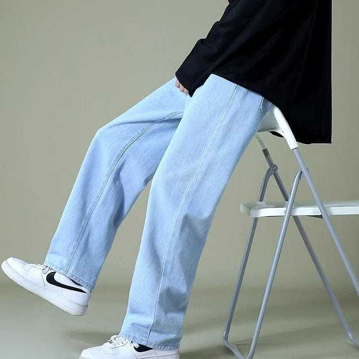 Celana Jeans Pria Baggy Pants Korean Style Oversize Straight Loose Gondes Viral