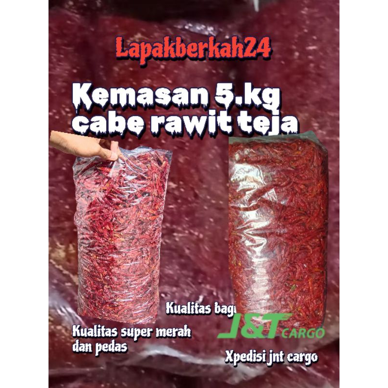 

MURAH SATUBAL ( 5.KG ) CABE RAWIT TEJA KERING IMFOR KULITAS SUPER MERAH SUPER PEDAS TANPA TANGKAI COCOK UNTUK BUMBU PEDAS