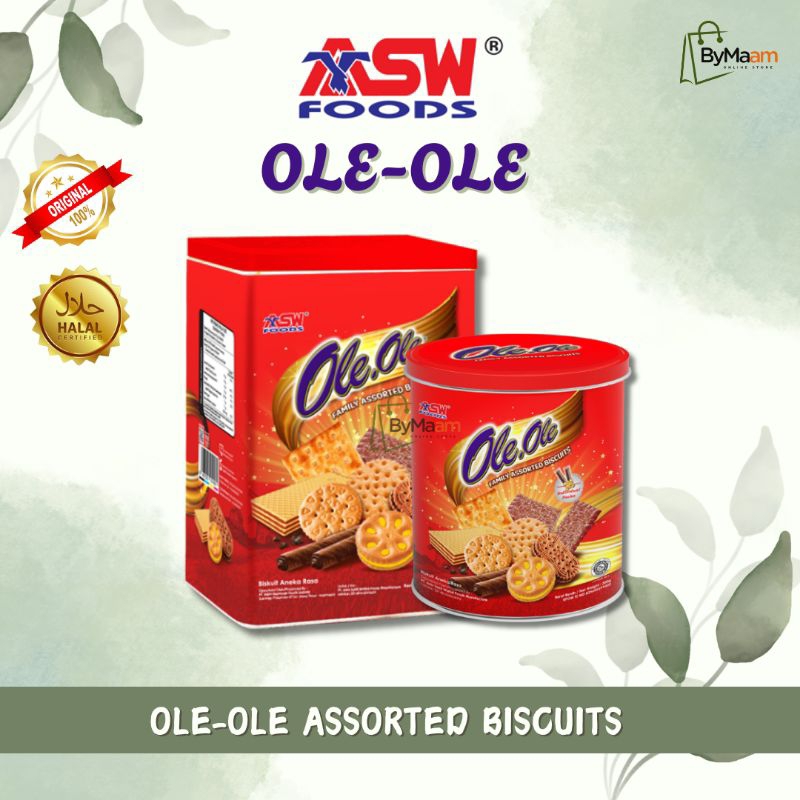 ASW Food OLE-OLE Assorted Biscuits Kaleng 700gr | 250gr | Biskuit Aneka Rasa Kemasan Tin Segi & Bula