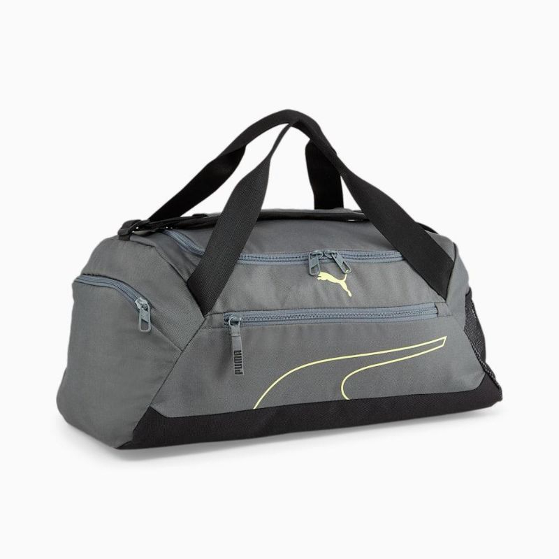 Puma Fundamentals Duffel Bag Small Mineral Grey Lime 30L 100%Original