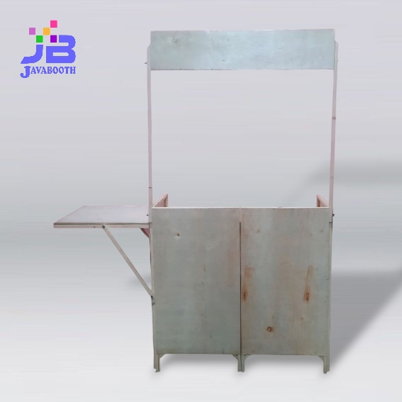 Booth Portable Kayu / Booth Polos / Gerobak Lipat / Meja Lipat / Meja Sayap / 3 Rak