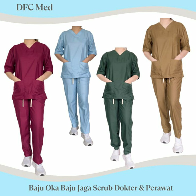 KODE F15B Baju Oka Baju Jaga Scrub Dokter Baju Ok Seragam Perawat DFC Med