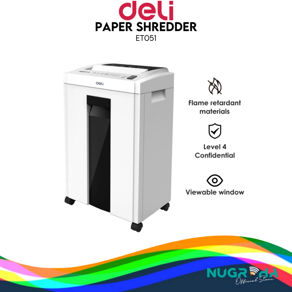 

DELI ET051 Mesin Penghancur Kertas PAPER SHREDDER 16 LTR 10 LEMBAR 10