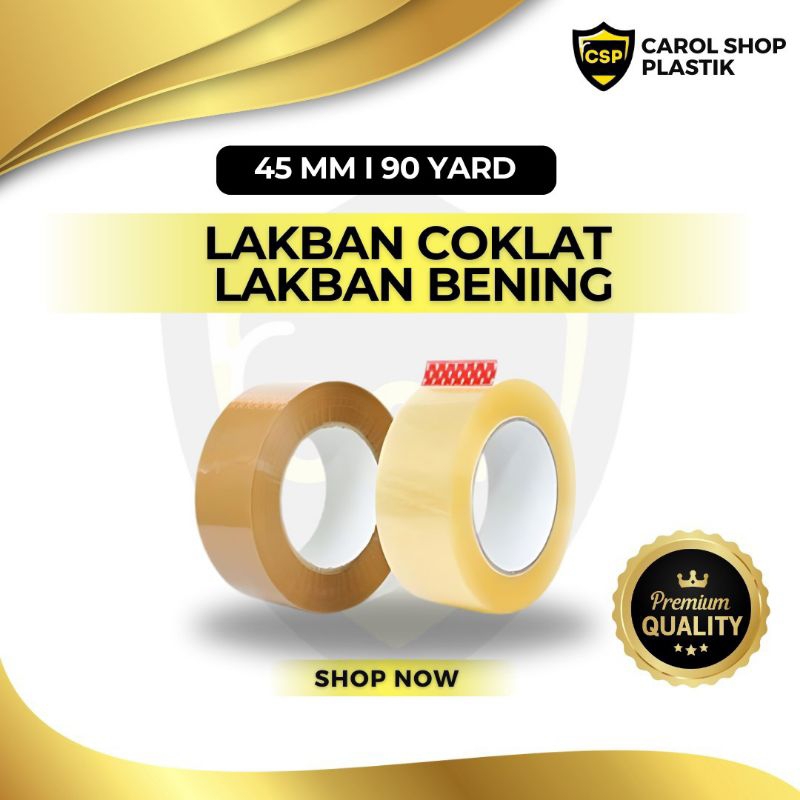 

Lakban PREMIUM | 45 MM x 90 YARD | COKLAT - BENING