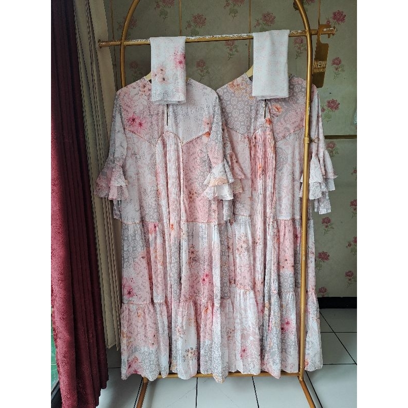 Set Gamis Hijab Mewah ELDEENA-Gamis Muslim Trend 2025