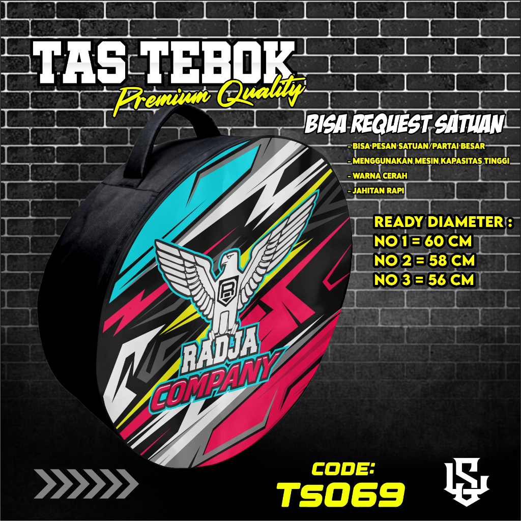 tas tebok murai motif RADJA COMPANY ransel gendong jinjing bawa tebok sangkar murai printing