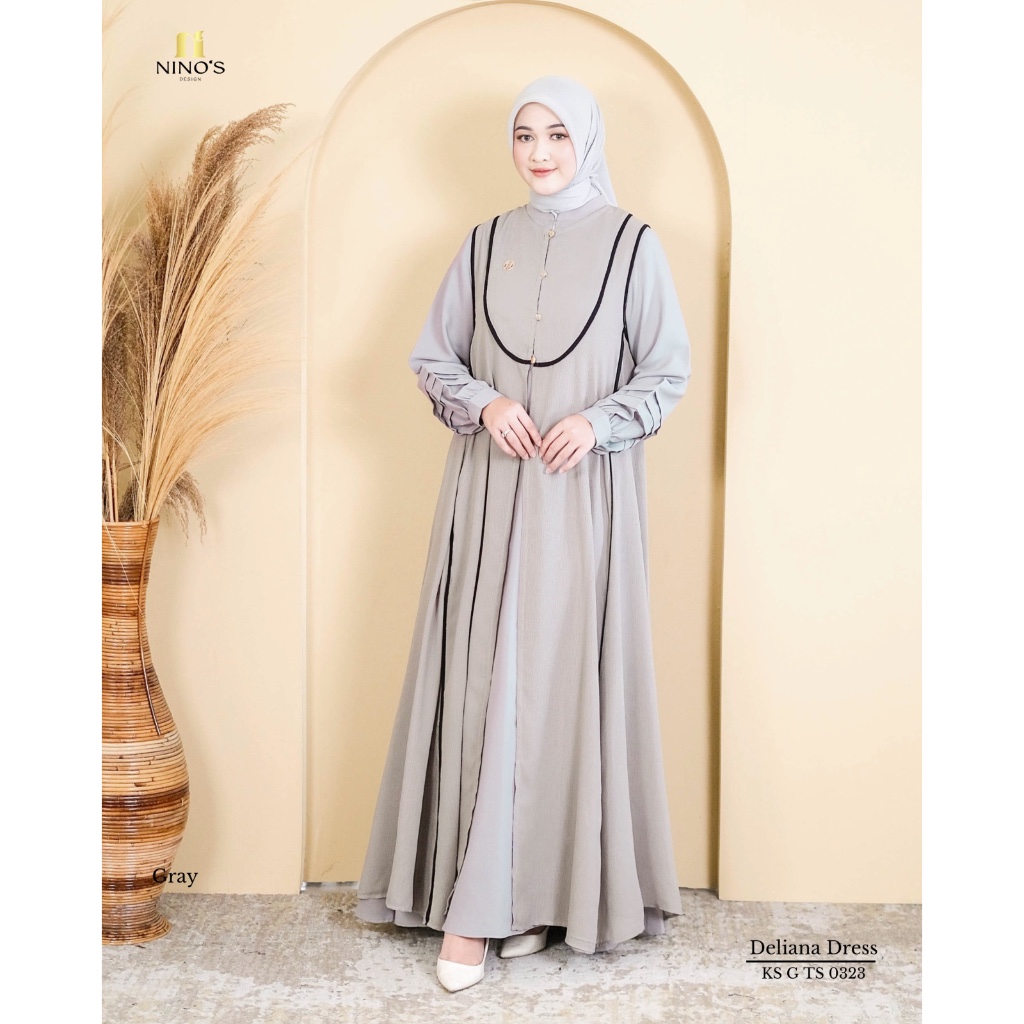 Arialla Dress bya Ninos / Gamis Ninos / Gamis Outer Ninos / Dress Outer Ninos / Gamis Premium