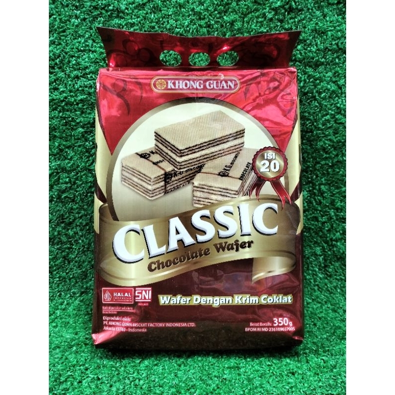 

Khong Guan 20Pcs Classic Chocolate Wafer Dengan Krim Cokelat 350gr Lokal HALAL