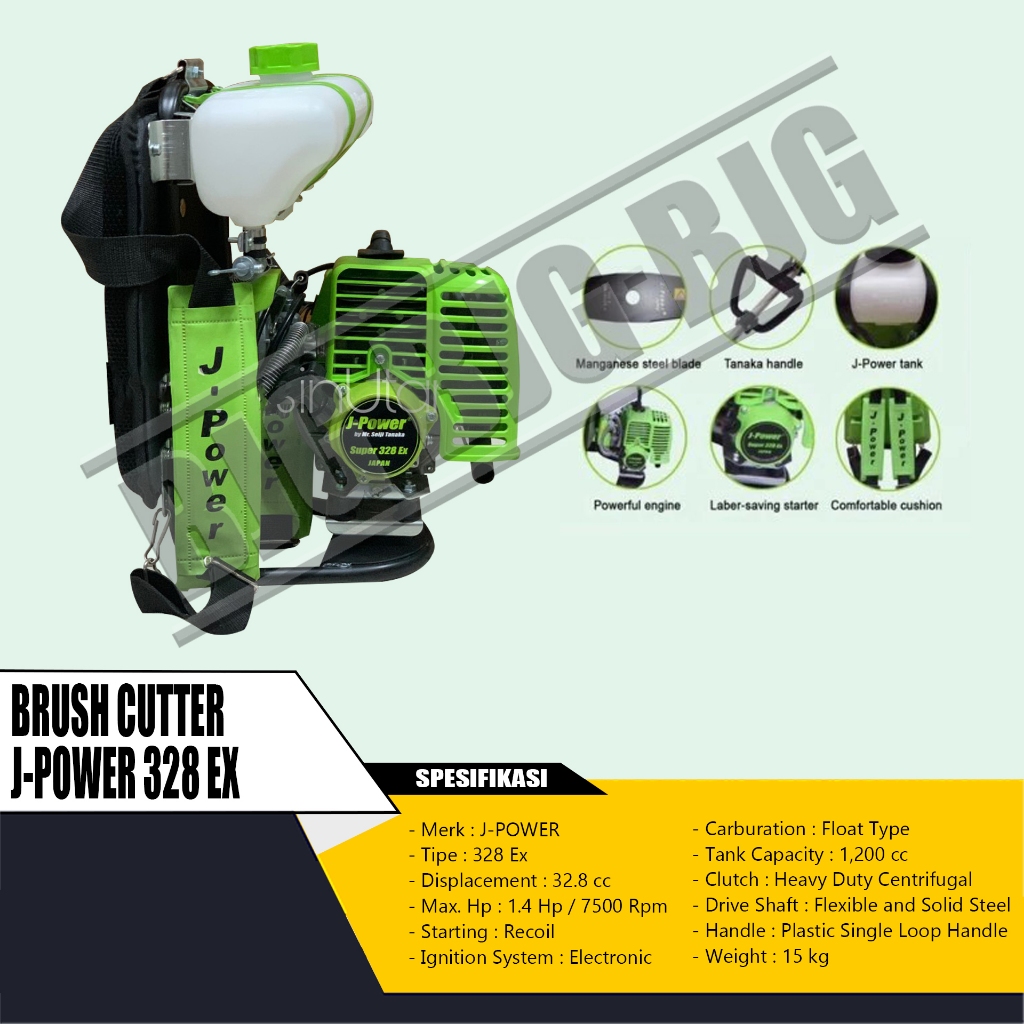 MESIN POTONG RUMPUT GENDONG / BRUSH CUTTER J-POWER 328 EX