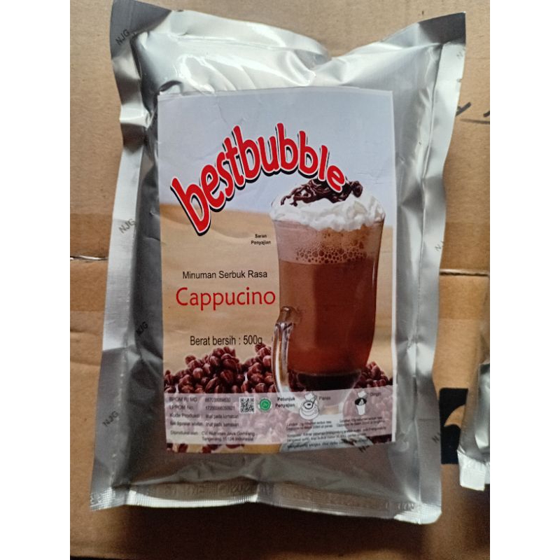 

Cappucino Bubuk Minuman 500gr Merk Bestbubble