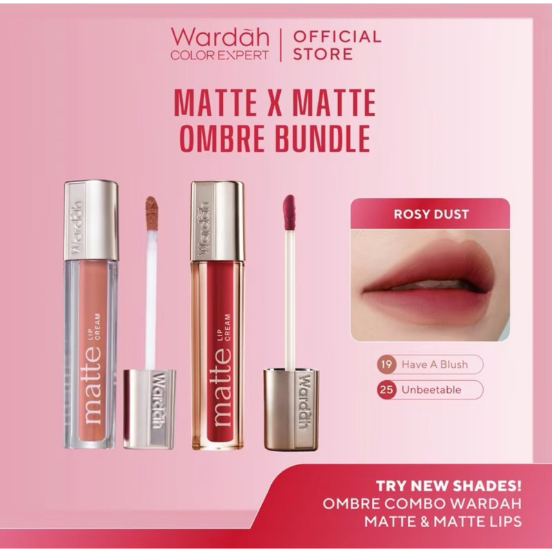 BUNDLE OMBRE] WARDAH  Paket Ombre Matte Lip Cream - Makeup