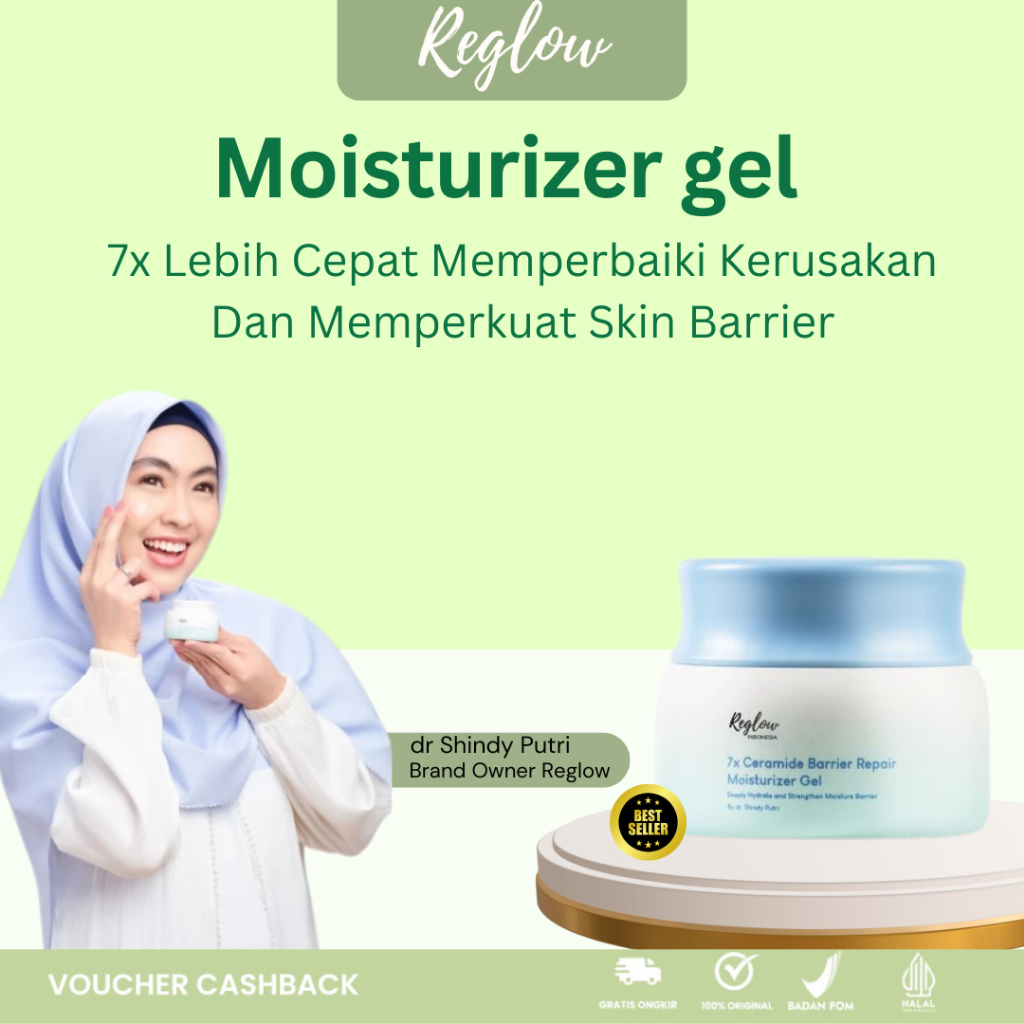 Reglow Moisturizer dr Shindy Skincare Krim Gel Pelembab Wajah Glowing Re Glow Dokter Shindy BPOM