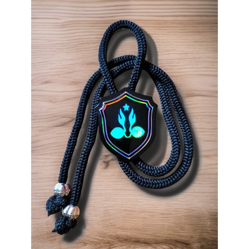 

Ring kacu pramuka Tali Hitam meltalic hologram rainbow tebal