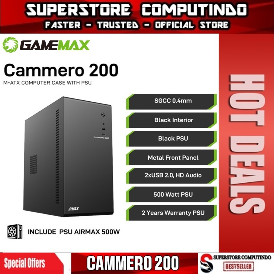 Casing Airmax 200 Micro-ATX with 500W Power Supply | Airmax 200 From Gamemax