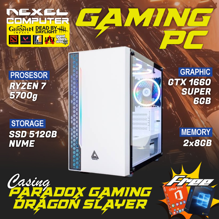 PC Gaming - Ryzen 7 5700G - GTX 1660 Super 6GB - SSD 512GB NVME - 16GB RAM