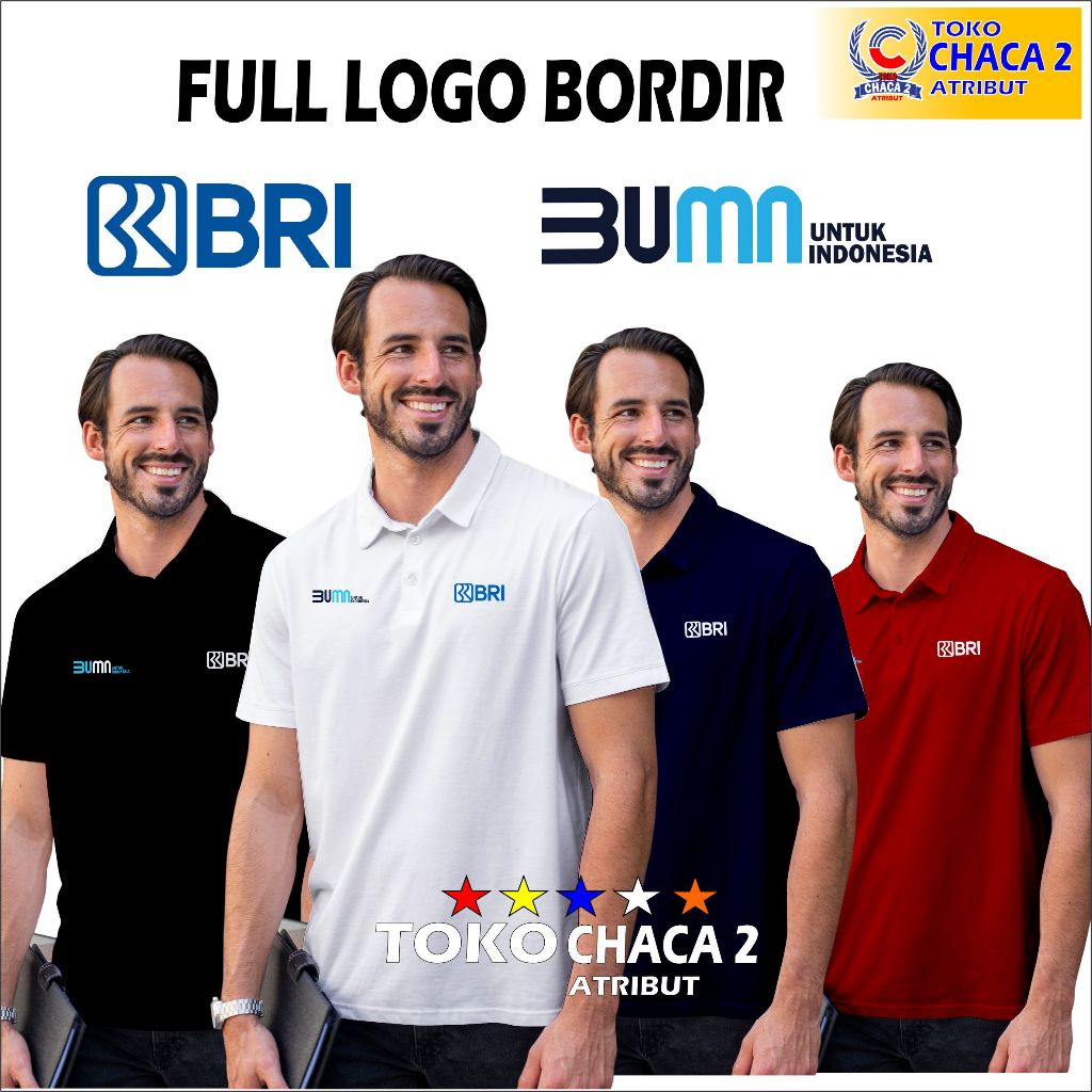 (BRI) KAOS KERAH BANK BRI - BAJU KERAH BANK BRI - KAOS POLO KATUN BANK BRI - SERAGAM BANK BRI - KAOS
