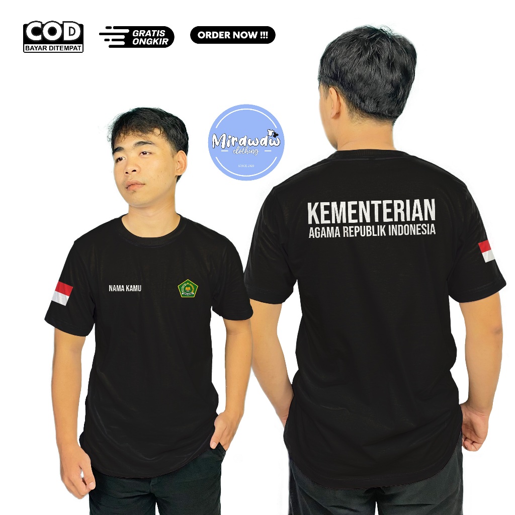 Kaos Pemerintah Kementrian Agama Republik Indonesia Gratis Nama Kamu Baju Distro