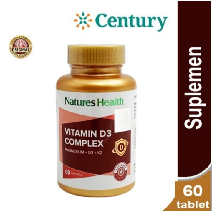 Natures Health Vitamin D3 Complex Magnesium + D3 + K2 / Suplemen Tulang / D3 K2