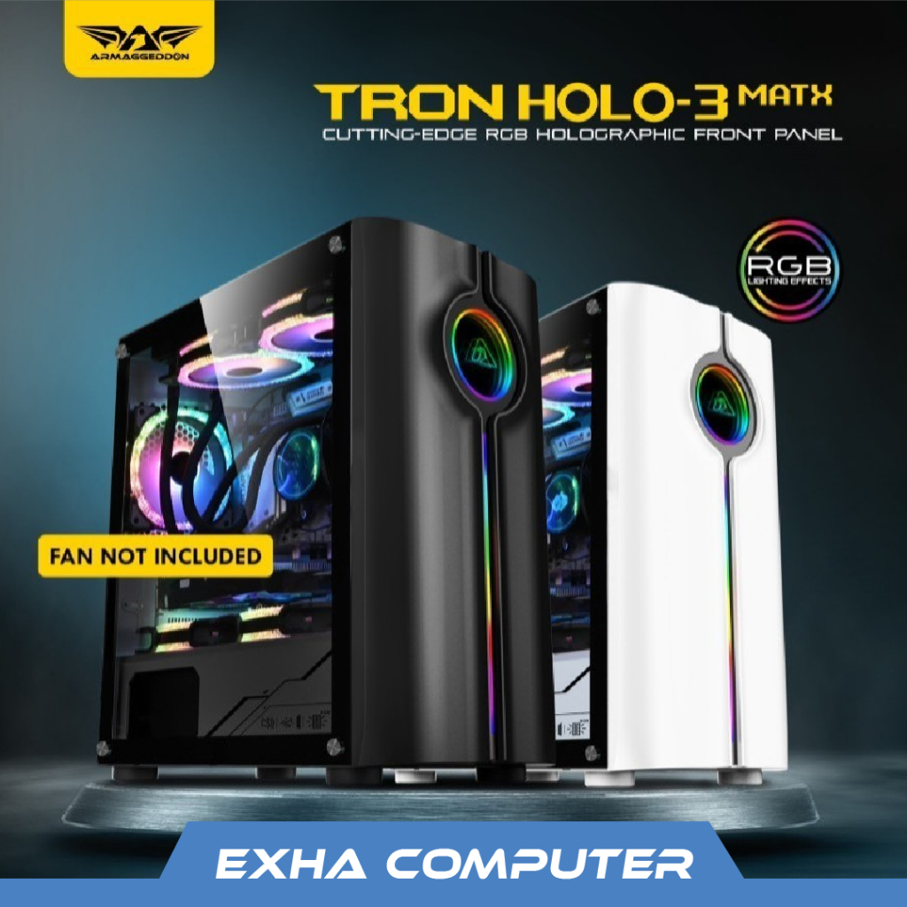 CASING PC GAMING ARMAGEDDON TRON HOLO 3 MATX