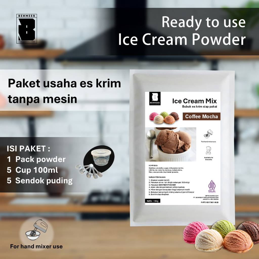 

Paket usaha Ice Cream rumahan - Powder Ice Cream Manual Coffee Mocha
