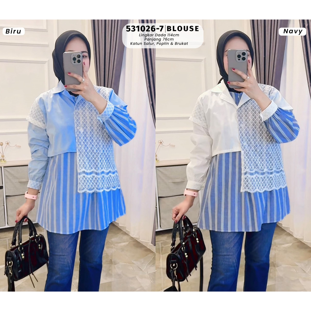 Blouse Wanita Modis Elegan Fashion Blouse wanita Moana Blouse Atasan 531026