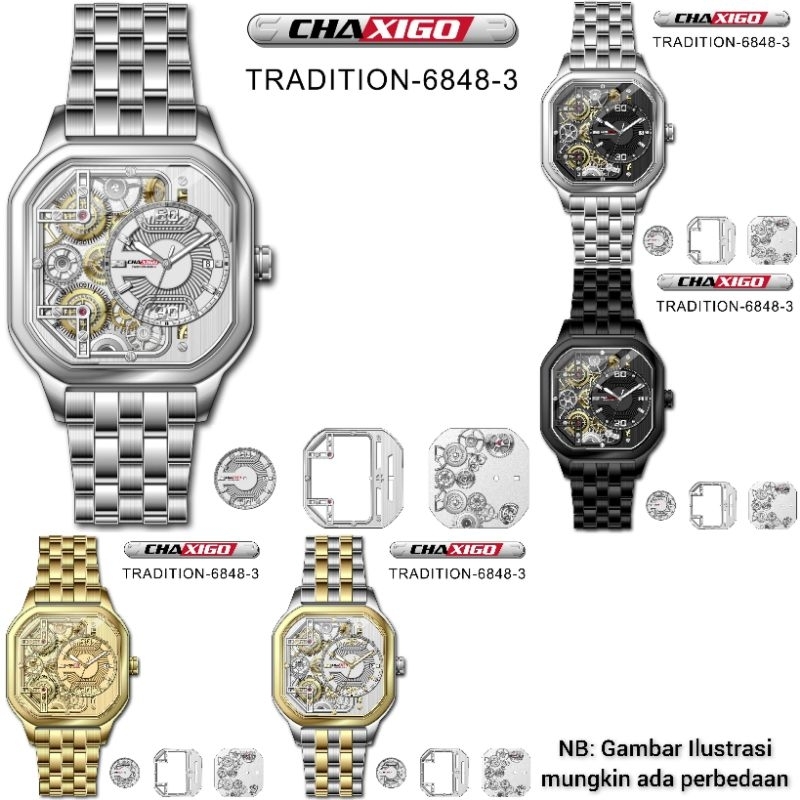 Jam Tangan Pria Chaxigo Tradition 6848-3 Original