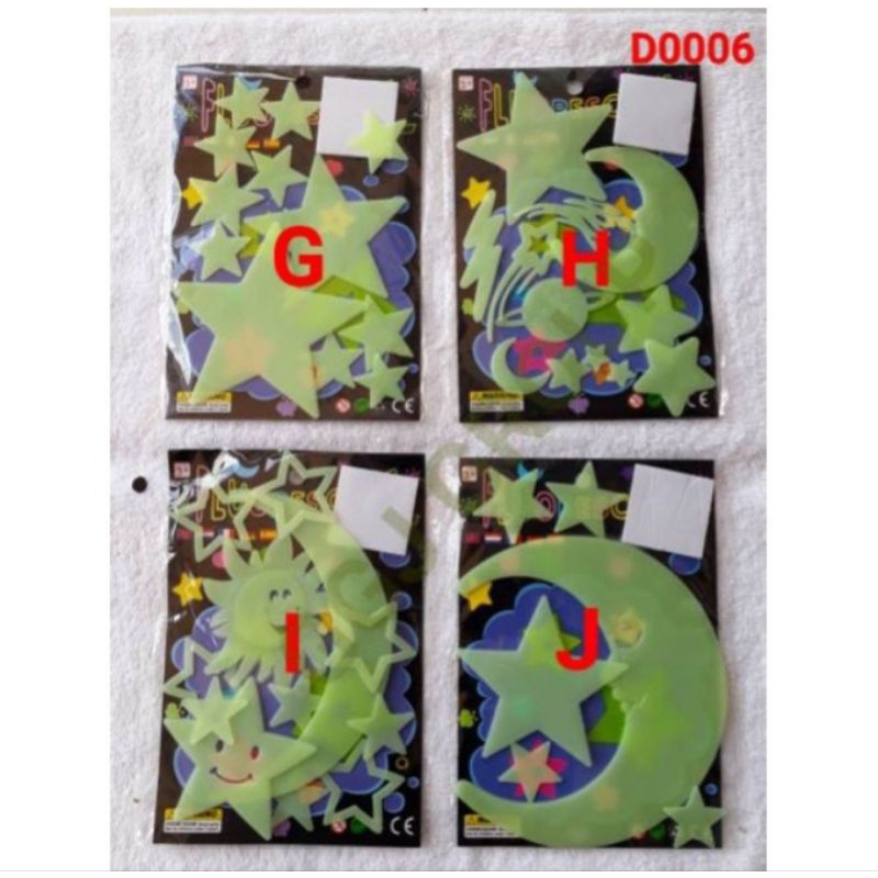 

J (J6) STIKER KARAKTER / GLOW IN THE DARK STICKER/STIKER NYALA