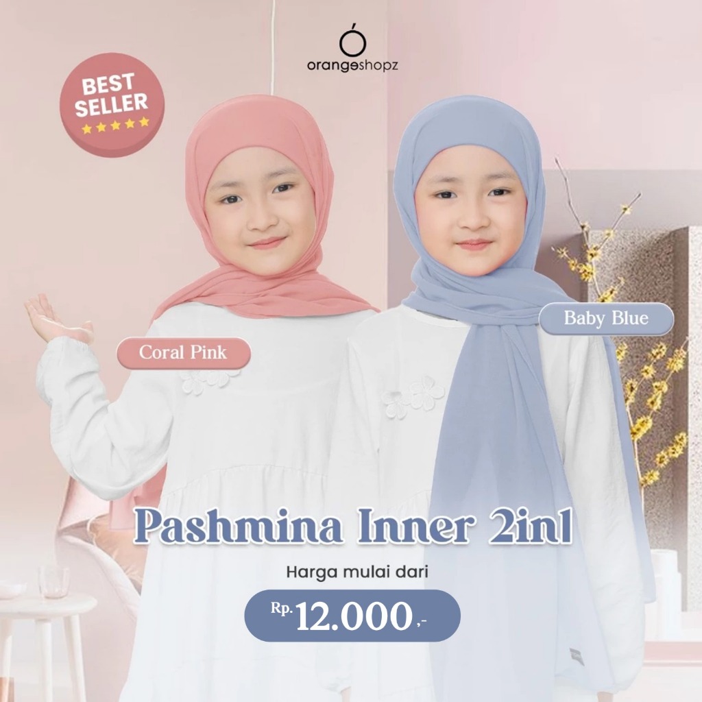 Pashmina Inner Anak 2in1 Cerruty Baby Doll Premium / Pashmina Inner (Inayah) Anak
