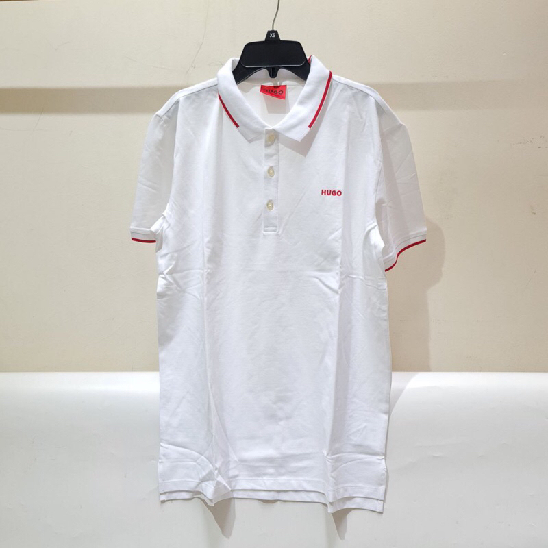 SALE HUGO BOSS  SLIM FIT DINOSO JERSEY WHITE RED