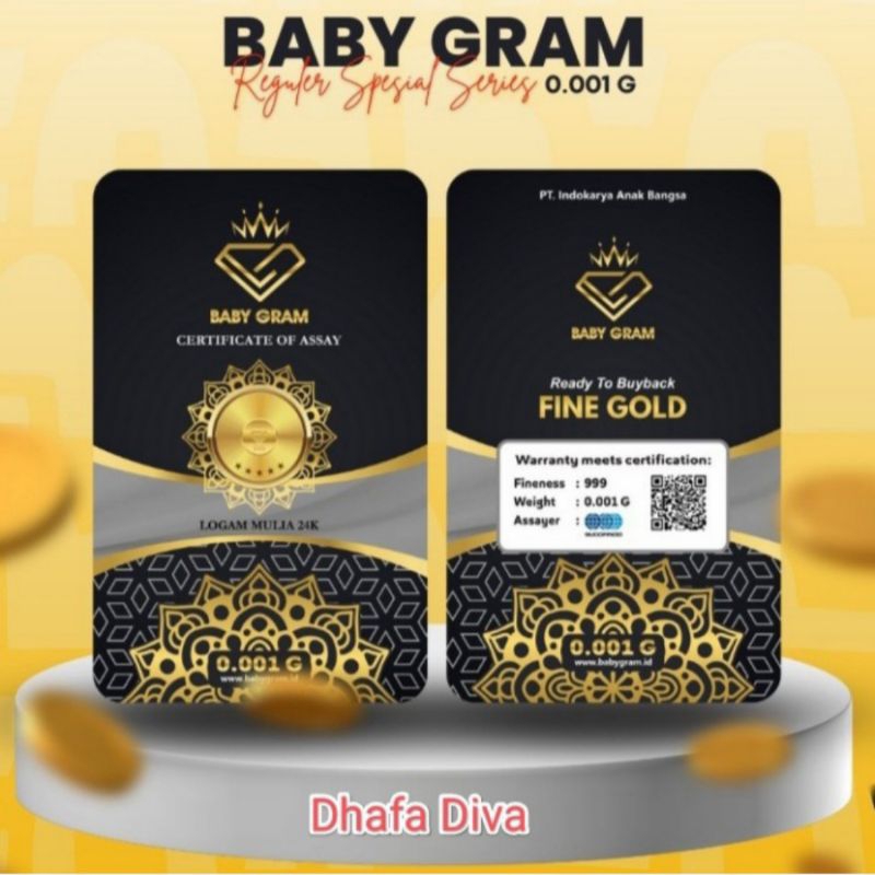 Baby Gold Baby Gram 0,001 0.001 Gram Emas Mini Gold Logam Mulia 24 Karat