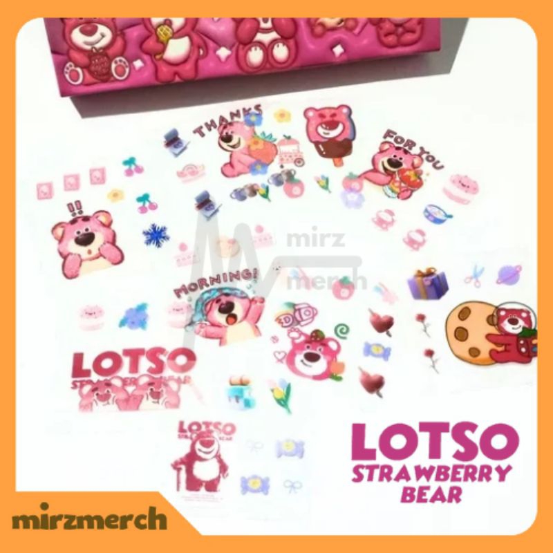 

Sticker Anak Karakter Strawberry Lotso Lucu Korea Aesthetic Ecer Isi 5 Lembar/10 Lembar Waterproof Murah