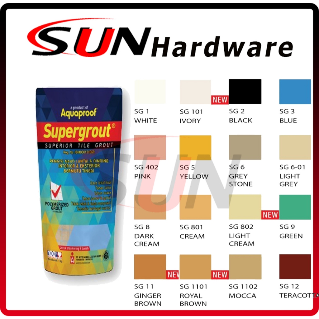 Semen Nat Supergrout Aquaproof 1 Kg Oker Keramik Tile Grout Marmer Granit