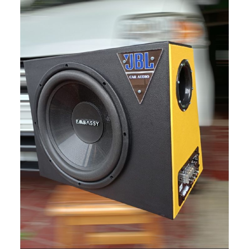 AUDIO MOBIL SUBWOOFER AKTIF EMBASSY 12INCH DI LENGKAPI POWER AMPLIFIER