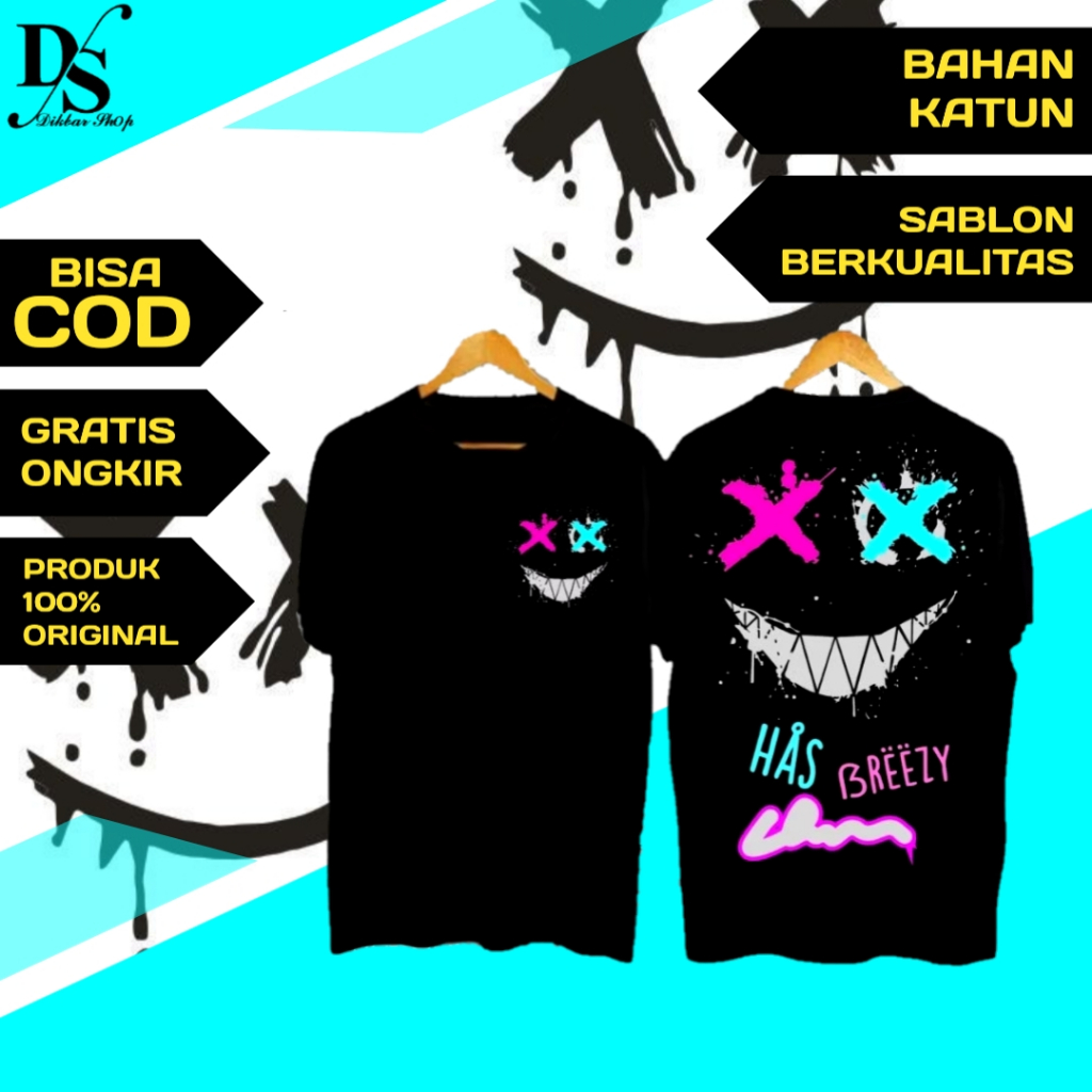 Baju kaos distro pria/wanita keren original SMILE viral murah
