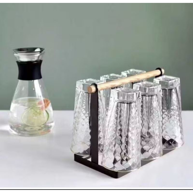 rak gelas tempat gelas estetik