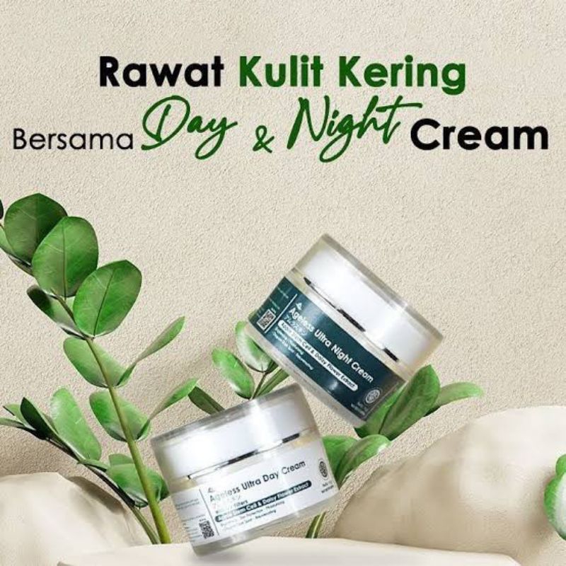 (BUNDLING) AMURA DAY & NIGHT CREAM -ANTI PENUAAN / UV PROTECTION, MENCERAHKAN DAN MELEMBABKAN WAJAH 