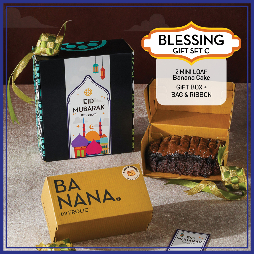 

FROLIC Gift Set Hadiah Parsel Bingkisan C (2 Mini Loaf Banana Bread, 1 Gift Card, 1 Gift Box)