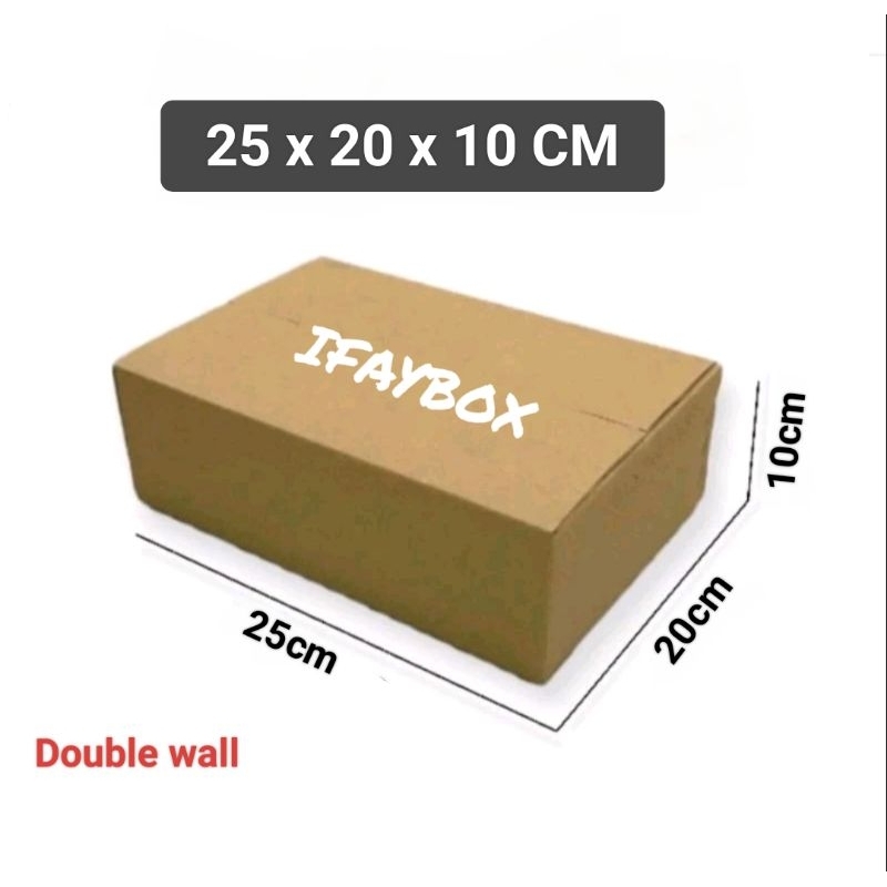 

Kardus box Uk. 25x20x10 cm Double wall polos