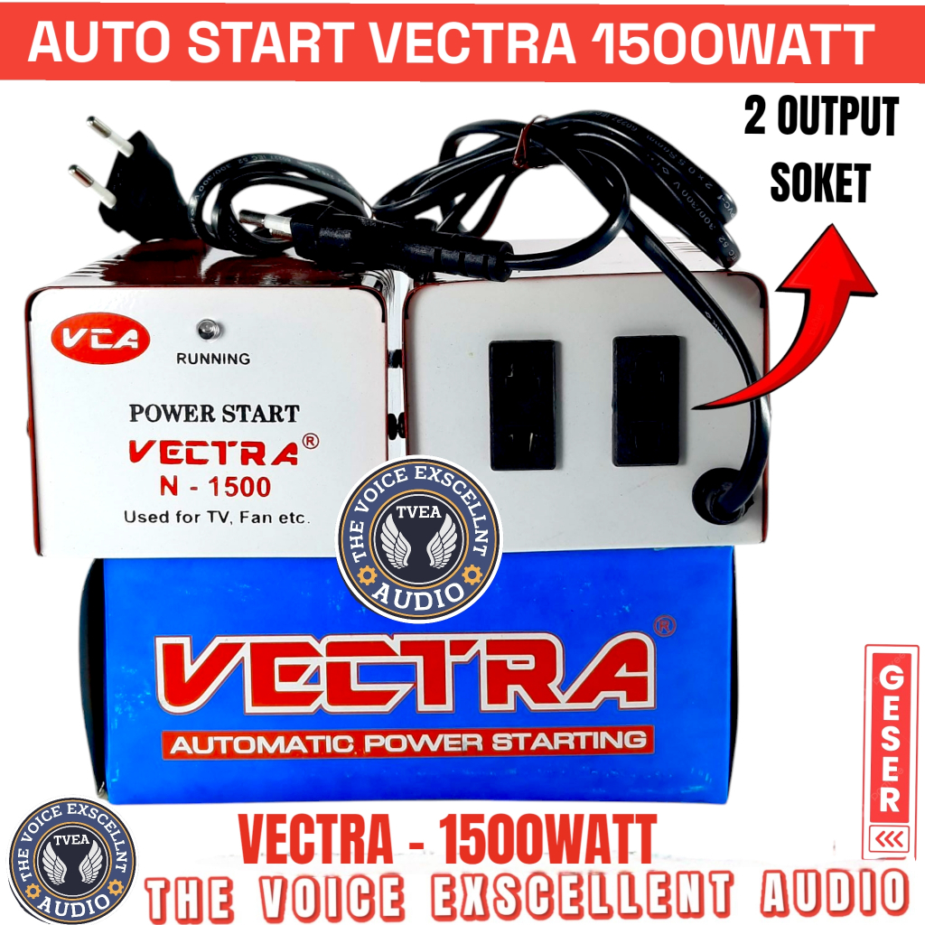VECTRA Auto Power Start Inverator Dua Alat Elektronik Max.1500W Body Besi Penghemat Listrik Anti Jeg