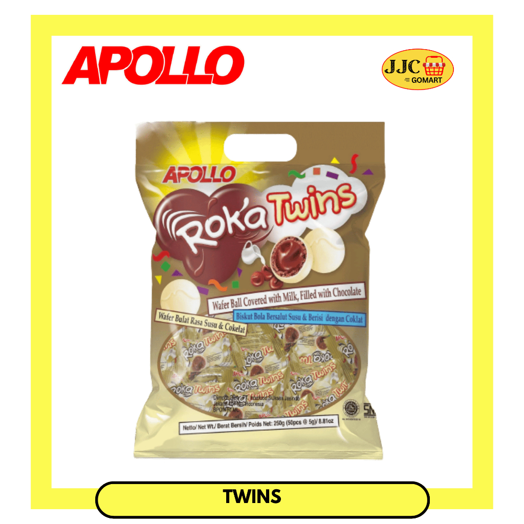 

QH Apollo Roka Wafer Ball Chocolate 300g ( isi 50 pcs ) Original / Chocolate Koko Pandan Susu Twins